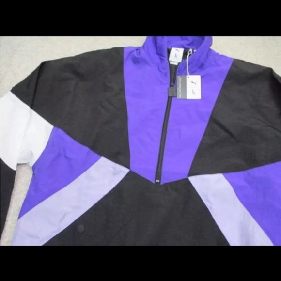 PUMA x Lauren London Track Jacket Black/Purple Windbreaker Medium - Picture 3 of 9
